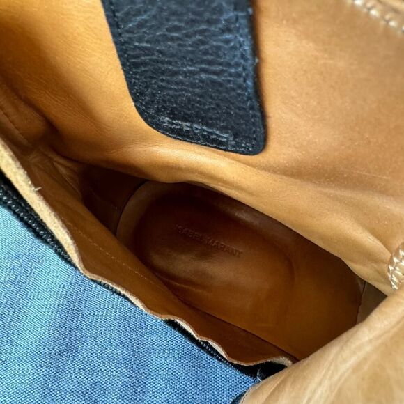 Isabel Marant Santia Black Leather Western Ankle Bootie Boots - Picture 8 of 8